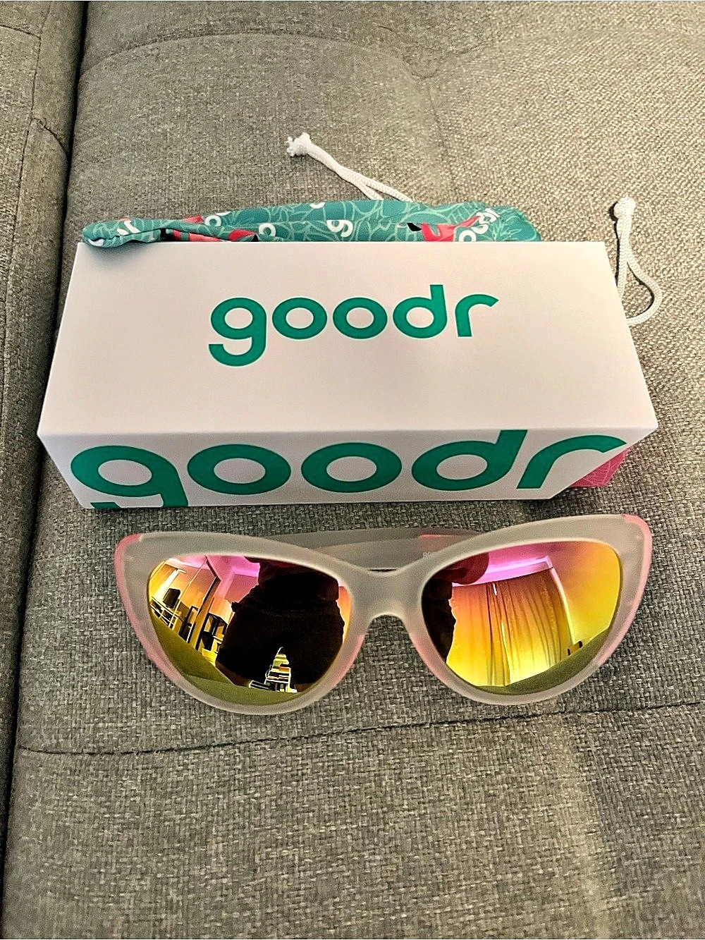 Goodr Rainbow Runway Ready Pink & Gold Sunglasses